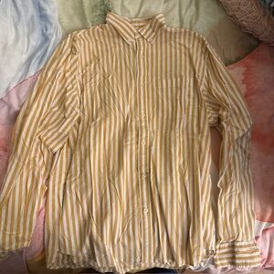 Old Navy Mustard and White Striped Shirt